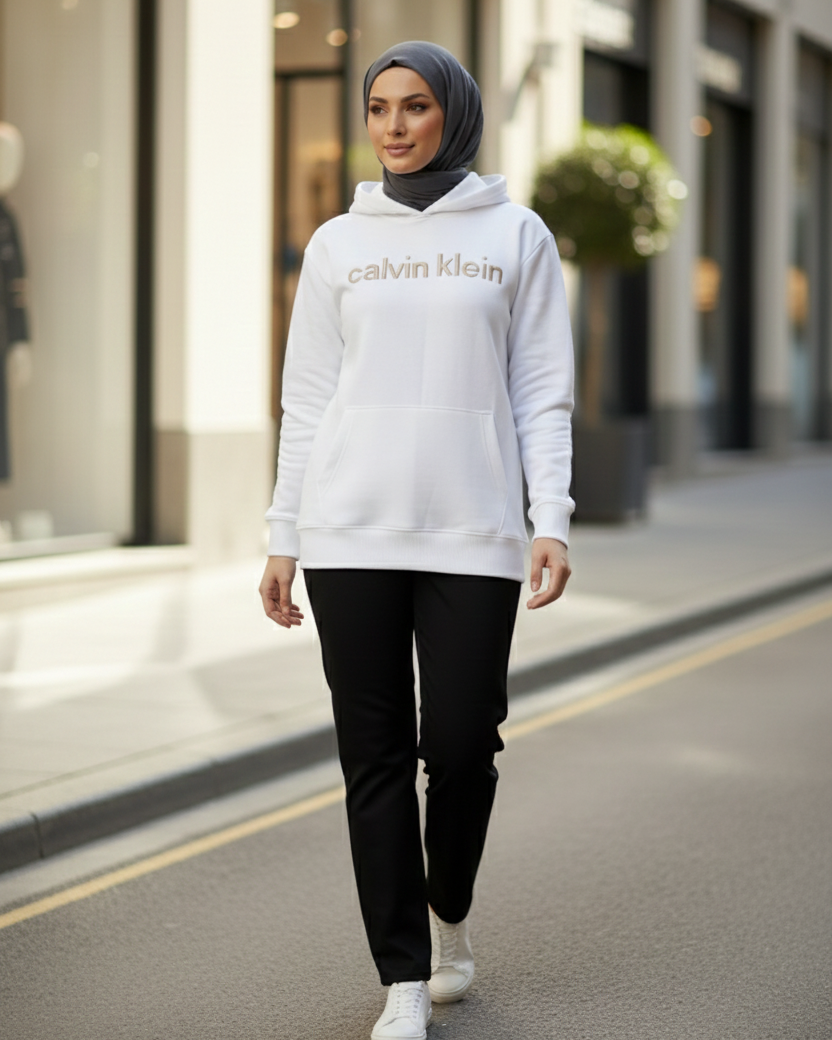 Calvin Hoodie – White