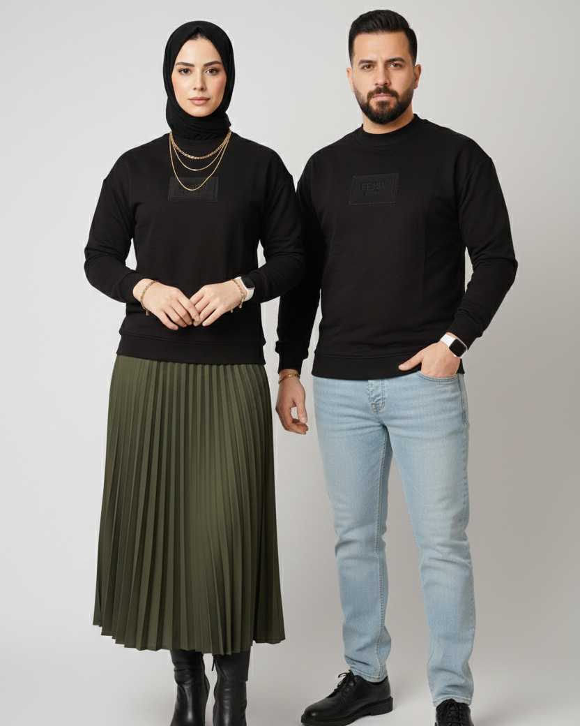 Fendi Inspired Sweatshirt – Black