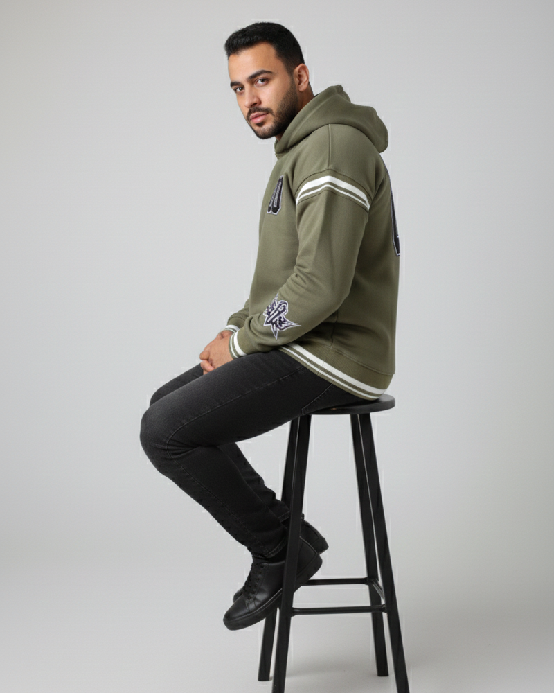 Off-White Hoodie – Olive Green